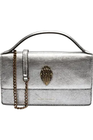 Kurt Geiger Väska, Dam, ONE Size, Läder, Silverläder Topp Handväska