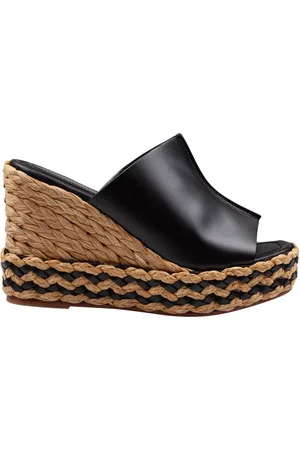 Paloma Barceló Skor, Dam, 40 EU, Läder, Raffia Kil Läder Sandal