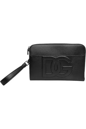 Dolce & Gabbana Väska, Herr, ONE Size, Bomull, Svart Clutch i Hjortskinn med Logotyp