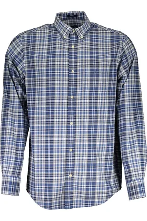 GANT Skjorta, Herr, S, Bomull, Blå Bomullsskjorta, Regular Fit