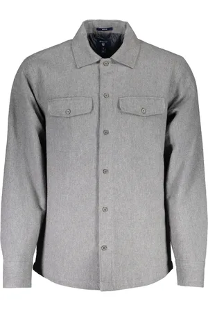 GANT Jacka, Herr, 2Xl, Långärmad skjorta grå italiensk stil