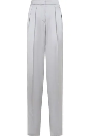 Giorgio Armani Byxor, Dam, L, Högmidjade silkesbyxor i grå
