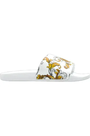 VERSACE Skor, Herr, 43 EU, Vita Slide Sandaler - Fondo