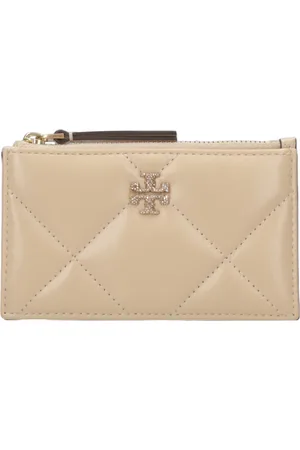 Tory Burch Accessoarer, Dam, ONE Size, Läder, Gul Läderplånbok med Diamantquiltning