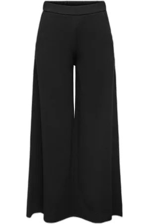 JACQUELINE DE YONG Byxor, Dam, W34 L32, Polyester, Svarta Wide Leg Culottes Byxor