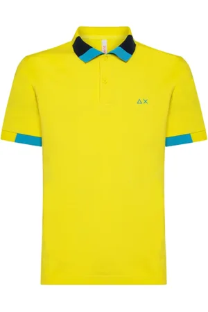 sun68 Topp, Herr, S, Bomull, Fluo Multicolor Polo Gul Italien