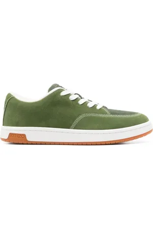 Kenzo Skor, Herr, 40 EU, Gröna Sneakers med Gummisula