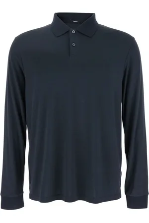 THEORY Topp, Herr, 2Xl, Svart Polotröja Klassisk Krage Långa ärmar