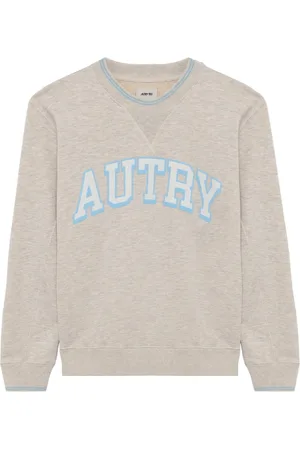 Autry Sweatshirts & Hoodies, Dam, M, Bomull, Randig Crewneck Tröja Grå
