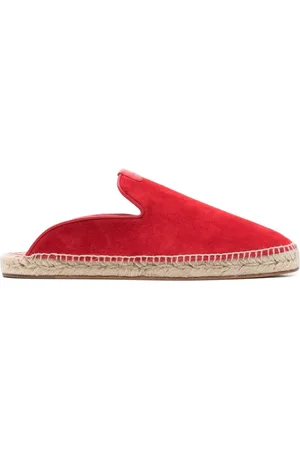 Lanvin Skor, Herr, 44 EU, Röda Flata Skor i Flätat Raffia