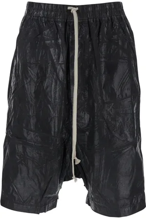 Rick Owens Shorts, Herr, L, Bomull, Svarta Drop Crotch Dragsko Byxor