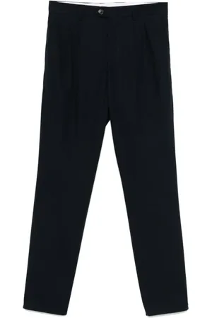 Brunello Cucinelli Byxor, Herr, L, Bomull, Marinblå Bomulls Chinos med Knappstängning