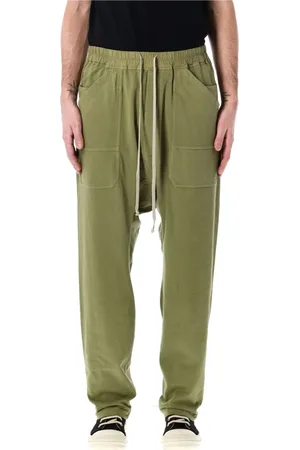 Rick Owens Byxor, Herr, L, Bomull, Cargo Dragsko Byxor Salvia Aw24