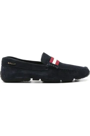 Bally Skor, Herr, 42 EU, Mocka, Marinblå Mocka Slip-On Skor