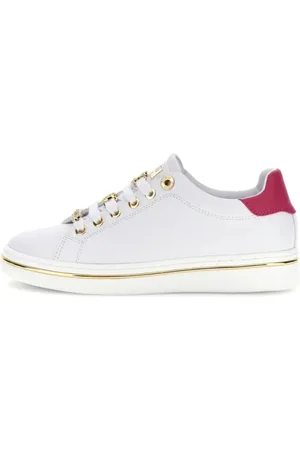 Guess Skor, Dam, 41 EU, Läder, Casual Sneakers med Färgglada Insatser