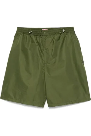Kenzo Shorts, Herr, L, Grön Elastisk Midjeshorts med Fickor