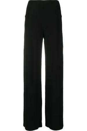 Norma Kamali Byxor, Dam, M, Polyester, Svarta Breda Benbyxor