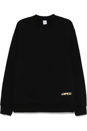 Aspesi Sweatshirts & Hoodies, Herr, M, Bomull, Logo Print Sweatshirt