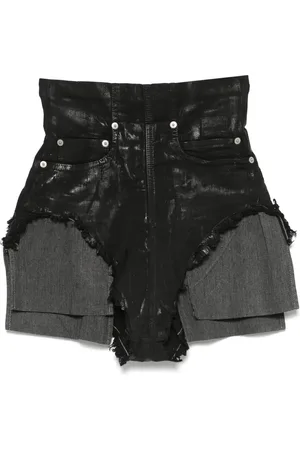 Rick Owens Shorts, Dam, S, Denim, Svarta Denim High Waist Shorts