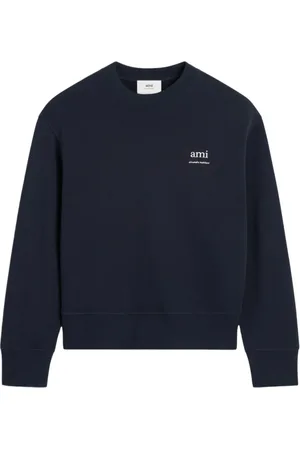 Ami Sweatshirts & Hoodies, Herr, S, Bomull, Navy Crew Neck Sweatshirt