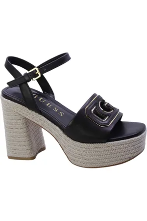 Guess Skor, Dam, 37 EU, Läder, Svarta Breda Rem Sandaler