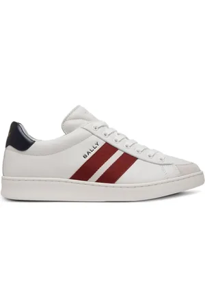 Bally Skor, Herr, 41 EU, Vita Sneakers med Logodetaljer