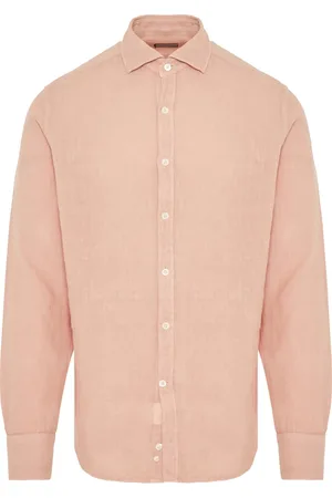 CANALI Skjorta, Herr, XL, Linne, Italiensk Linneskjorta, Gm02128 Design
