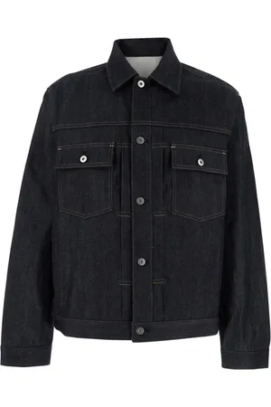 Jil Sander Jacka, Herr, L, Denim, Blå Jeansjacka med Klassisk Krage