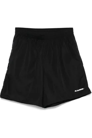 Jil Sander Shorts, Herr, M, Blå Elastisk Midja Shorts med Fickor