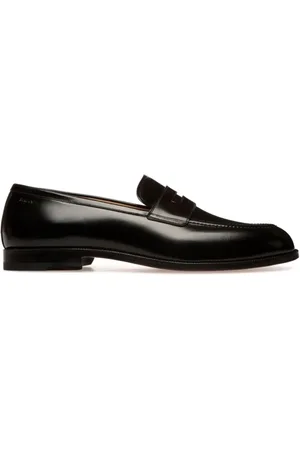 Bally Skor, Herr, 41 EU, Läder, Svarta platta läderskor