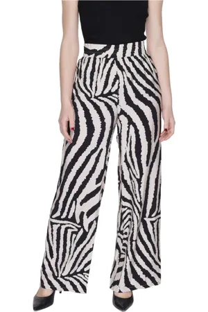 JACQUELINE DE YONG Byxor, Dam, L, Nylon, Leopardmönstrade Wide Leg Byxor