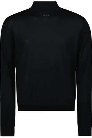 Diesel Stickade tröjor & koftor, Herr, M, Svart ull turtleneck tröja