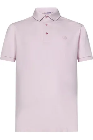 Etro Topp, Herr, L, Bomull, Rosa Pikétröja Elegant Logobrodyr