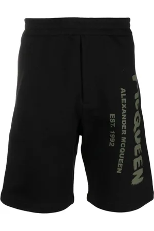 Alexander McQueen Shorts, Herr, M, Svarta Shorts med Logotryck
