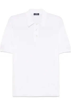 BARBA Topp, Herr, 2Xl, Bomull, Vit Bomullspolotröja med Logotyp
