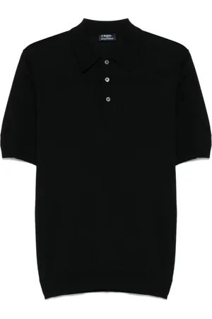 BARBA Topp, Herr, M, Bomull, Svart bomullspolotröja med logobroderi