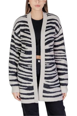 JACQUELINE DE YONG Stickade tröjor & koftor, Dam, S, Polyester, Leopardmönstrad Stickad Tröja