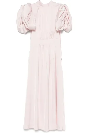 ROTATE Klänning, Dam, M, Polyester, Rosa Puffärm Klänning