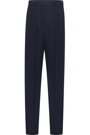 Giorgio Armani Byxor, Herr, L, Blå Byxor med Elastisk Midja