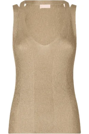 Liu Jo Topp, Dam, M, Räfflad lurex top med cut out