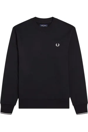 Fred Perry Sweatshirts & Hoodies, Herr, XL, Bomull, Svart Crew Neck Sweatshirt