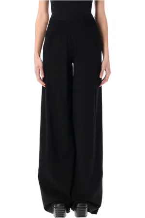 Rick Owens Byxor, Dam, S, Svart ull Bias byxa