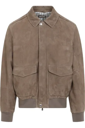Brunello Cucinelli Jacka, Herr, L, Mocka, Lyxig Mockajacka Nude Neutrals