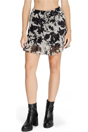 JACQUELINE DE YONG Kjol, Dam, M, Polyester, Blommig Snörad Mini Kjol