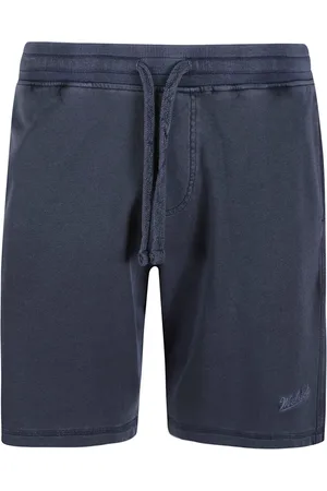 Woolrich Shorts, Herr, L, Bomull, Blå Bomull Bermuda Shorts med Elastisk Midja