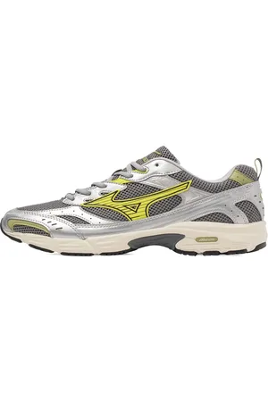 Mizuno Skor, Herr, 42 EU, Grå Sneakers med Limegula Detaljer