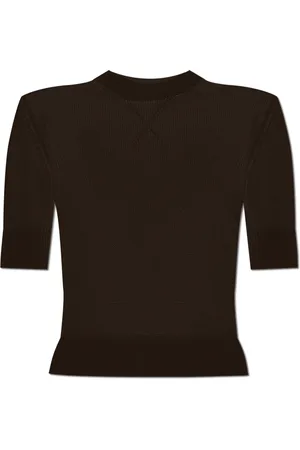 Jil Sander Stickade tröjor & koftor, Dam, S, Bomull, Topp med broderat logotyp