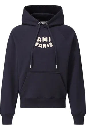 Ami Sweatshirts & Hoodies, Herr, 2Xl, Bomull, Hoodie med logotypbroderi