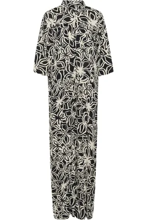 Kaffe Jumpsuits & Playsuits, Dam, L, Blommig jumpsuit med skjortkrage