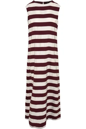 Aspesi Klänning, Dam, S, Bomull, Elegant Beige/Bordeaux Klänning